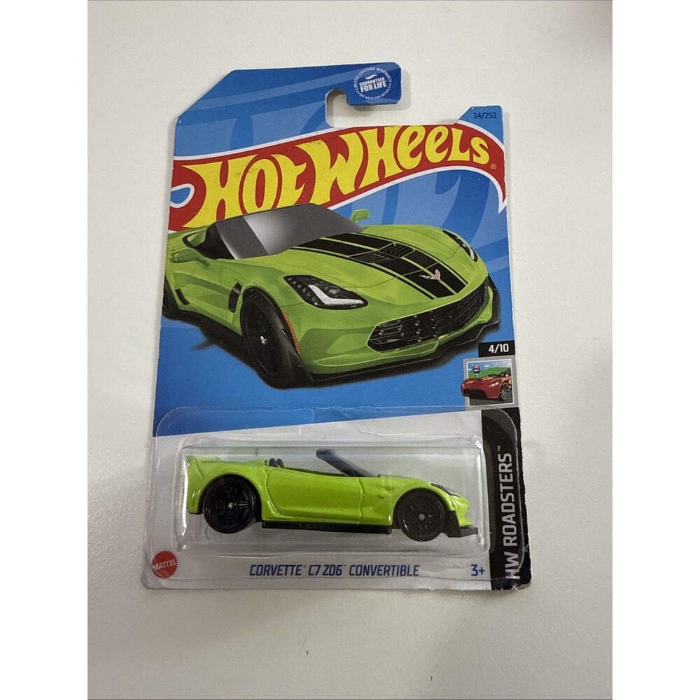 CORVETTE C7 Z06 CONVERTIBLE HOT WHEELS ROADSTERS 4/10 GREEN 2023-034